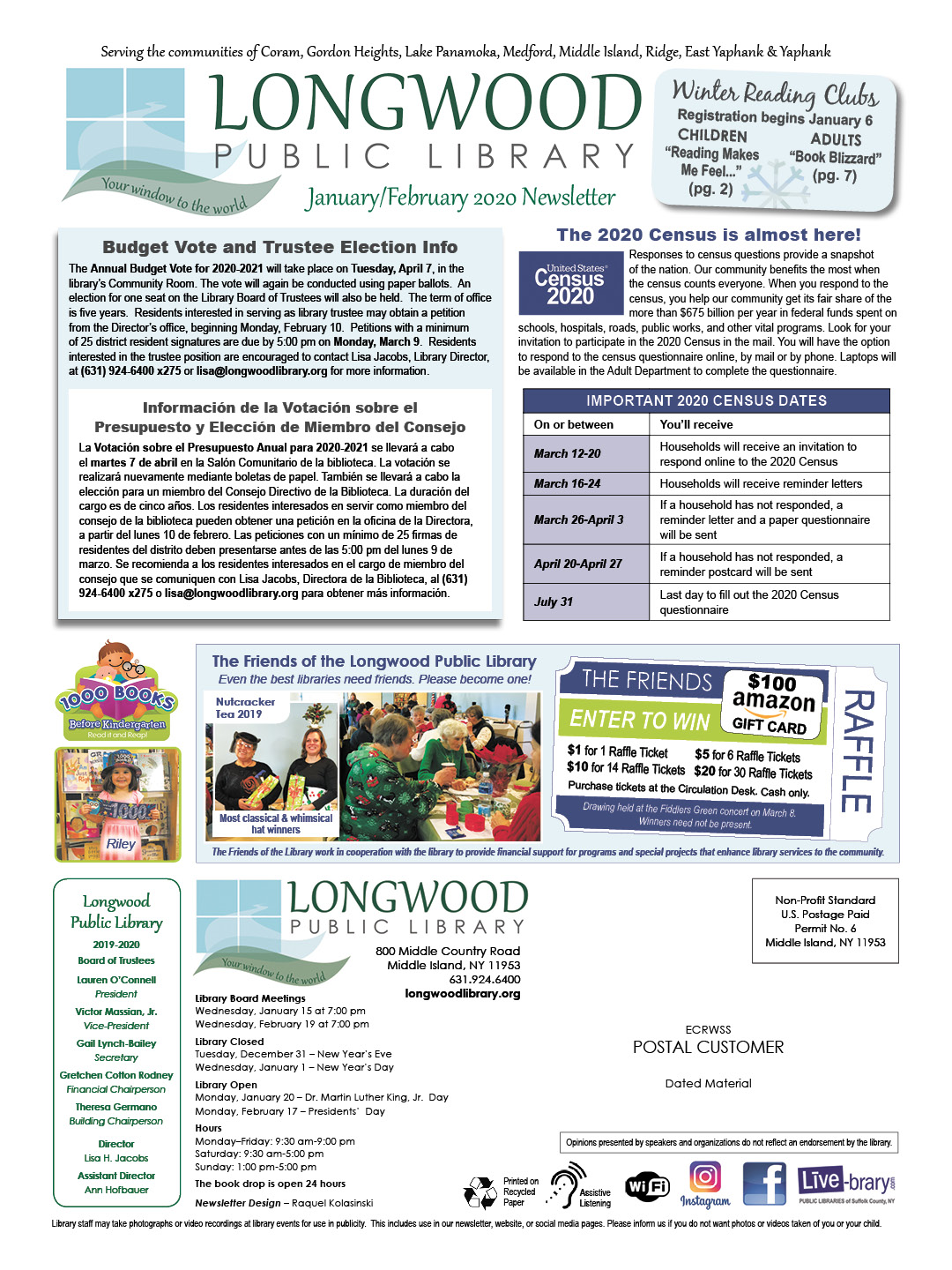 Library Newsletter Longwood Public Library